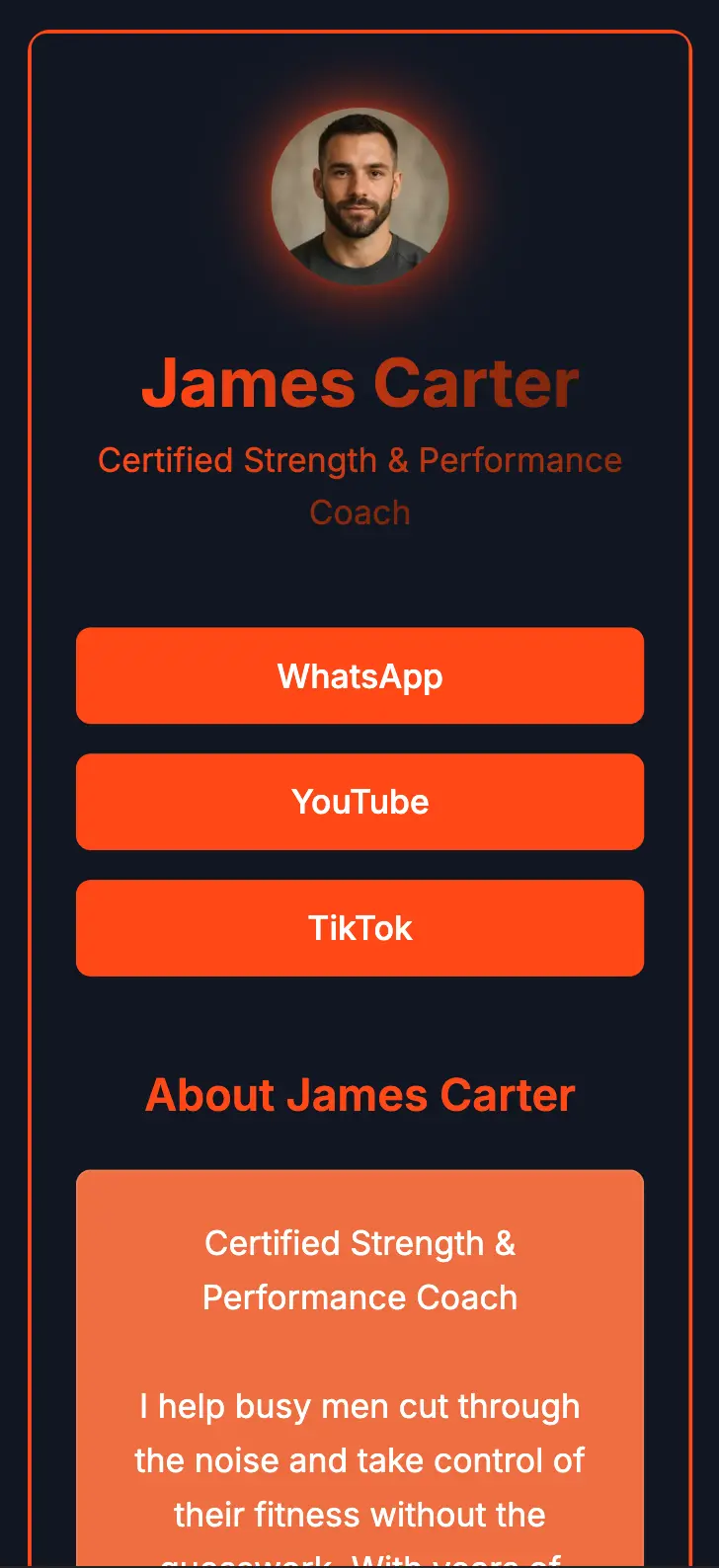 Coach template preview