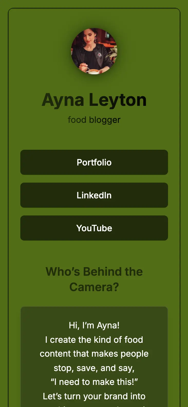 Food template preview